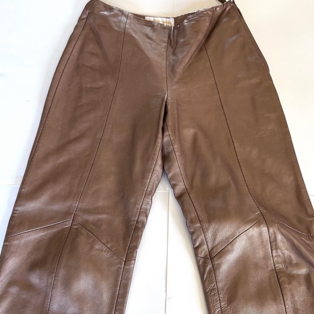 Vintage brown, lined leather Margaret Godfrey pants